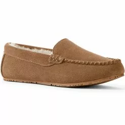 Lands' End Women's Suede Leather Moccasin Slippers