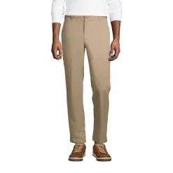 Lands' End Men's Tailored Fit Blend Plain Front Pants