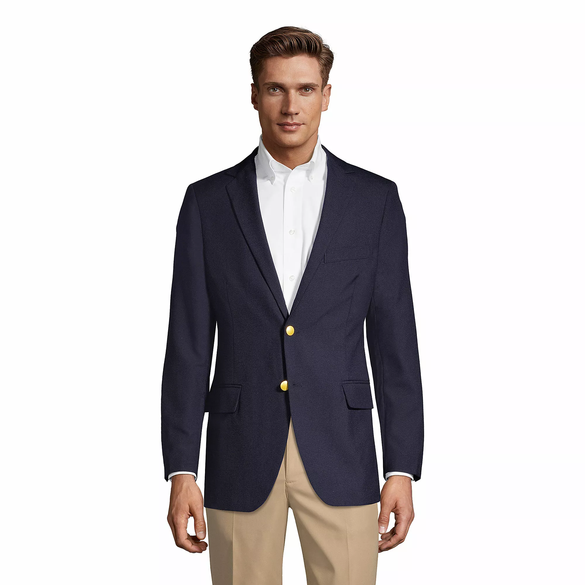 Lands' End Men's Tailored Fit Hopsack Blazer