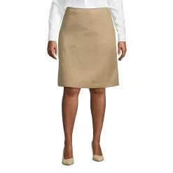 Lands' End Women's Plus Size Blend Chino Skort Top Of Knee