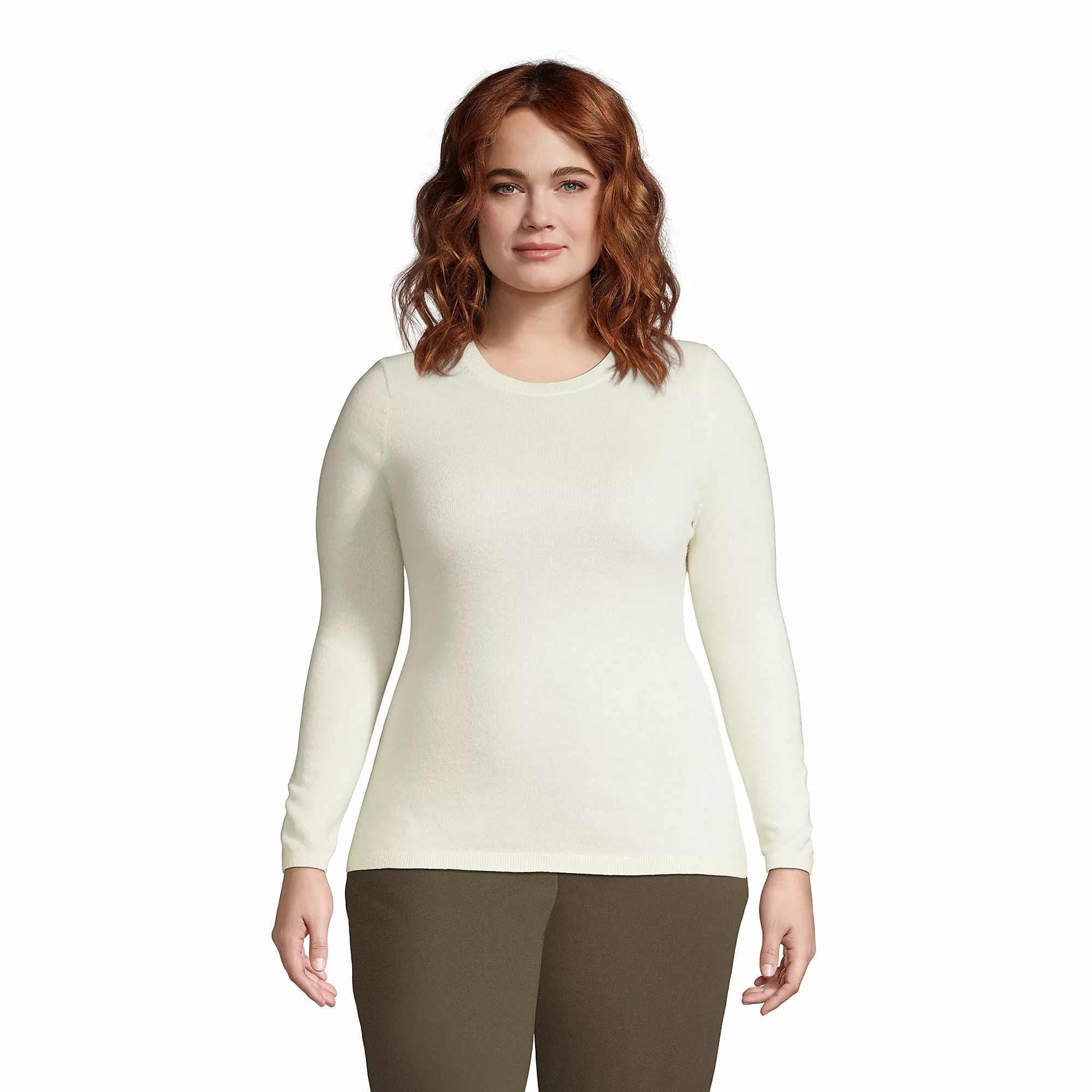 Lands' End Women's Plus Size Cashmere Crewneck Sweater