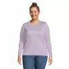 Lands' End Women's Plus Size Relaxed Supima Cotton Long Sleeve Crewneck T-Shirt