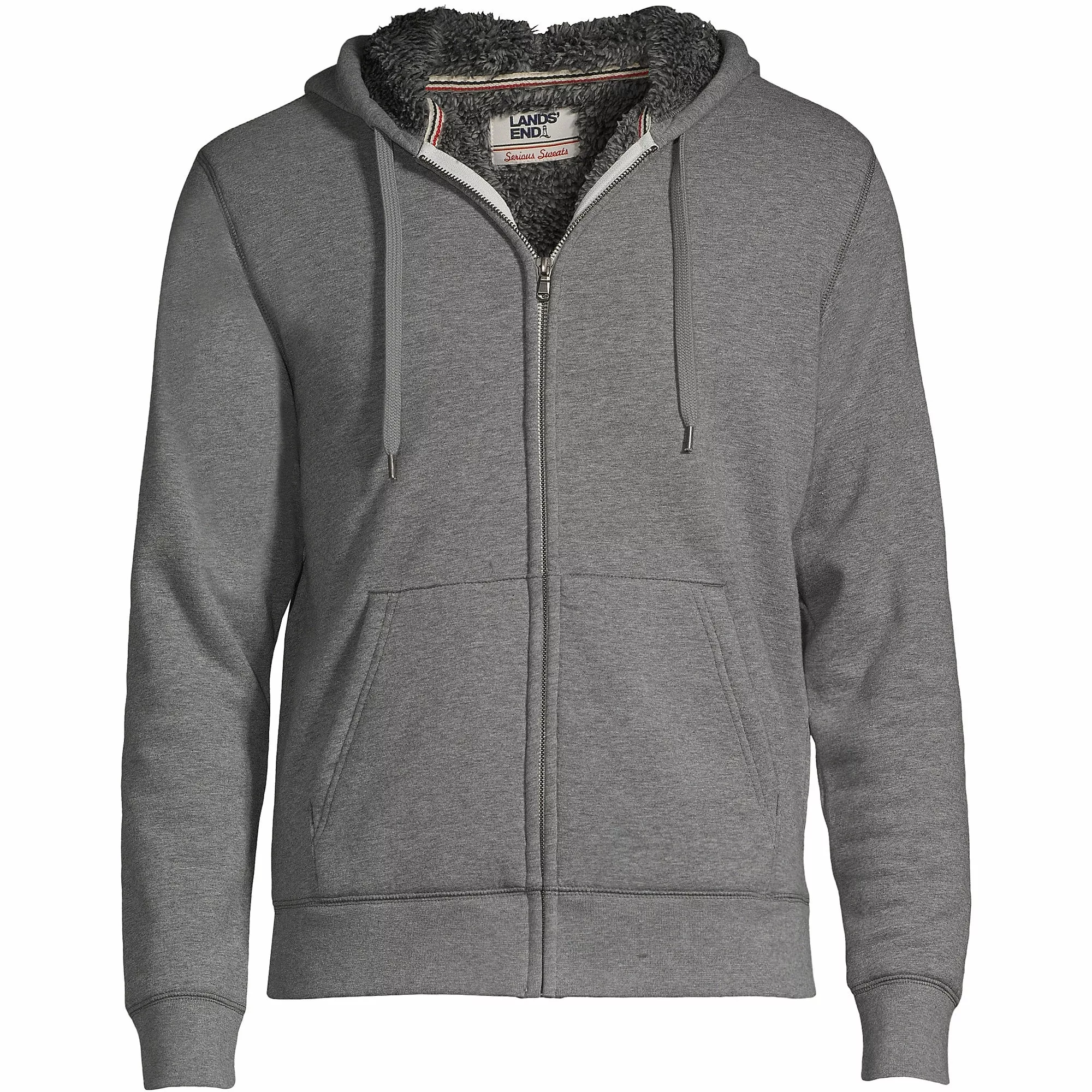 Lands' End Men's Big And Tall Serious Sweats Full Zip Sherpa Fleece Hoodie - Image 5