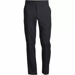 Lands' End Men Big Washable Wool Tailored Plain Front Trousers