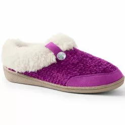 Lands' End Women's Knit Fuzzy Clog Slippers