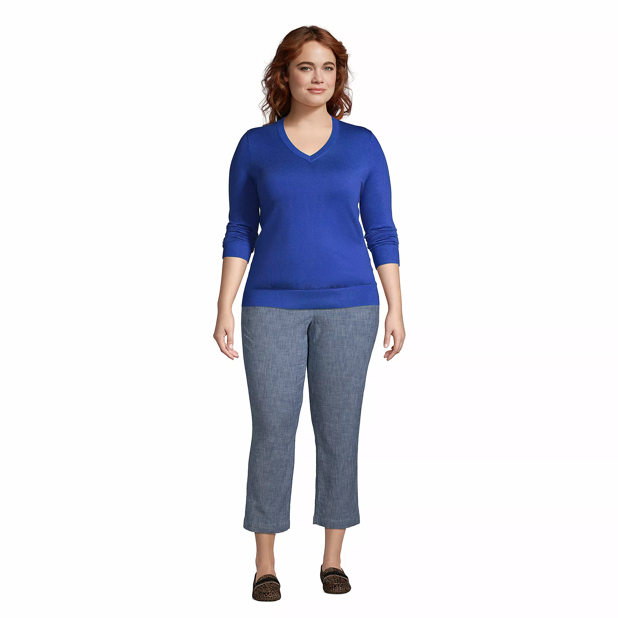 Lands' End Women's Plus Performance V-neck Sweater - Image 4