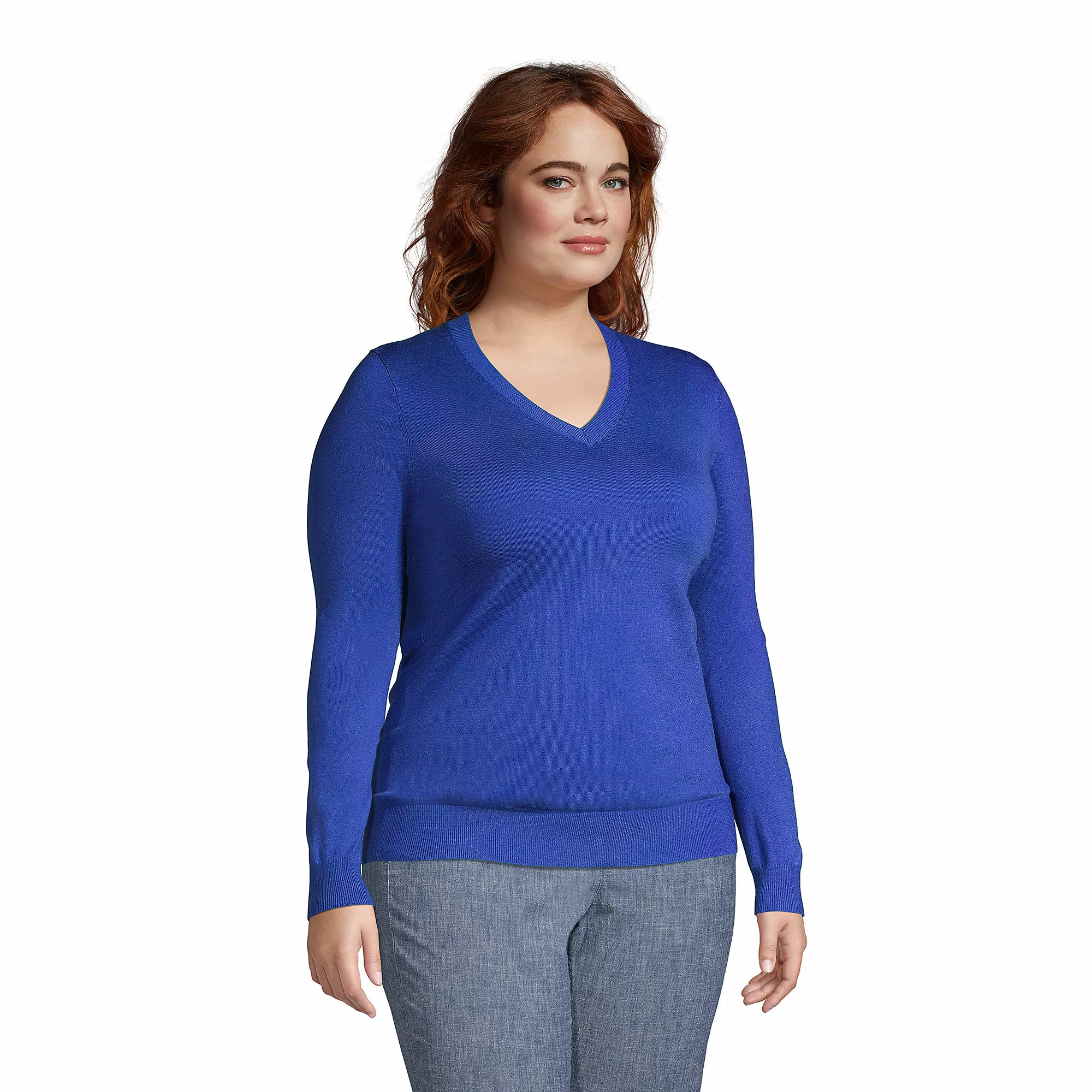 Lands' End Women's Plus Performance V-neck Sweater - Image 3