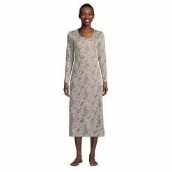 Lands' End Women's Supima Cotton Long Sleeve Midcalf Nightgown