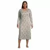 Lands' End Women's Plus Size Supima Cotton Long Sleeve Midcalf Nightgown