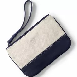 Lands' End Small Solid Canvas Zipper Pouch