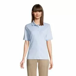 Lands' End Women's Adaptive Short Sleeve Interlock Polo Shirt