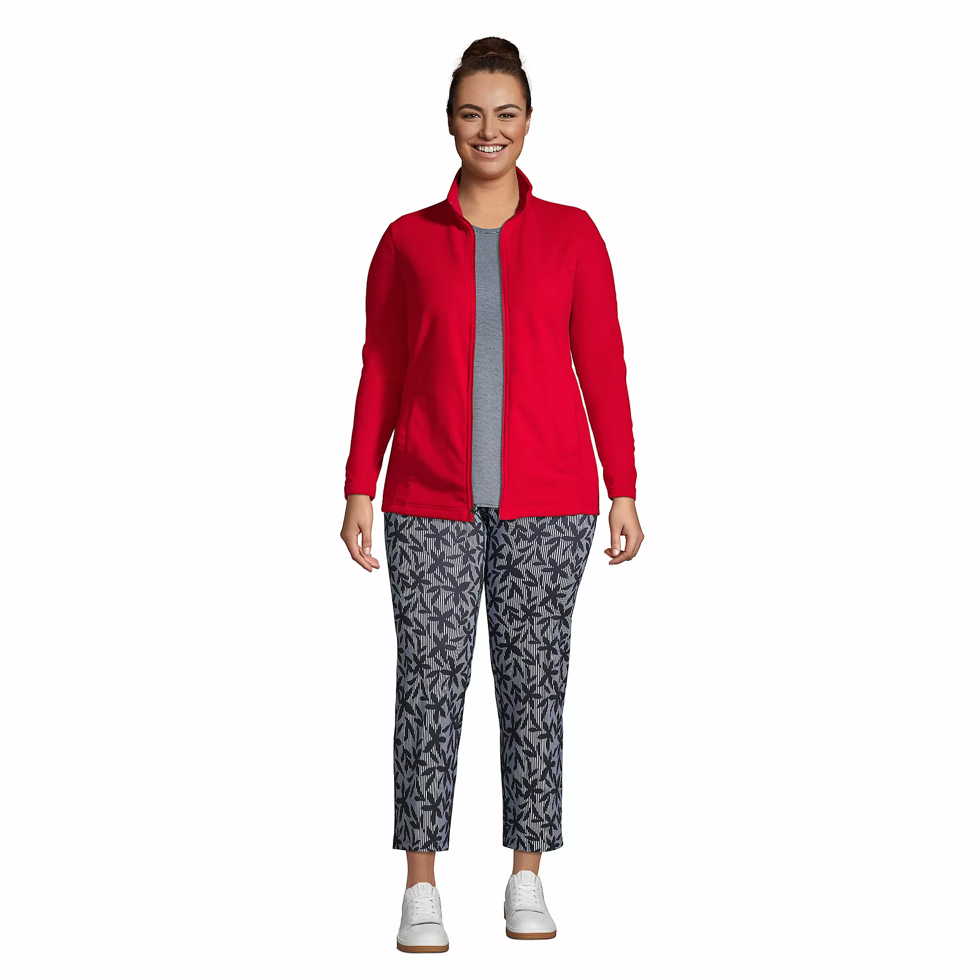 Lands' End Women's Plus Size Fleece Full Zip Jacket - Image 4