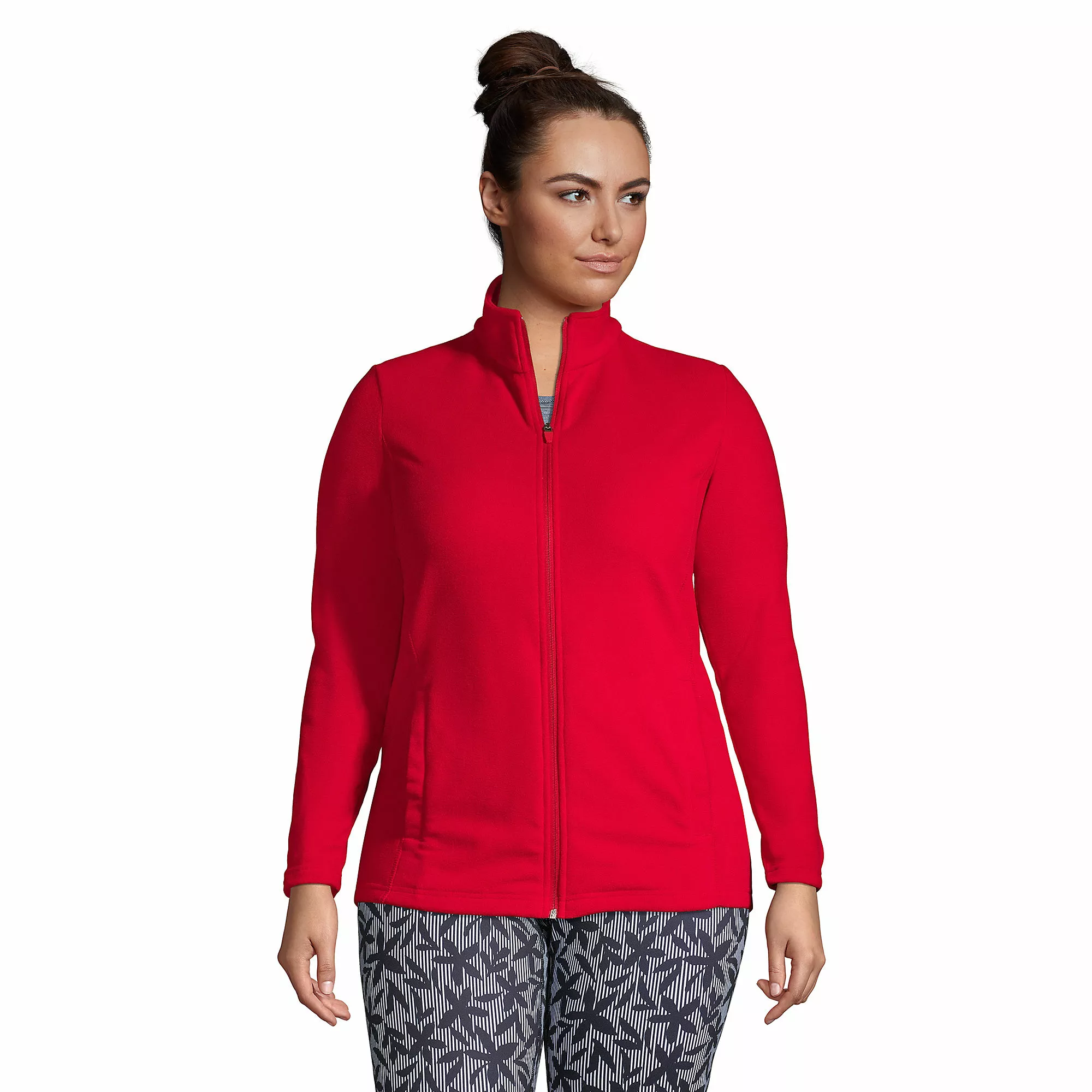 Lands' End Women's Plus Size Fleece Full Zip Jacket