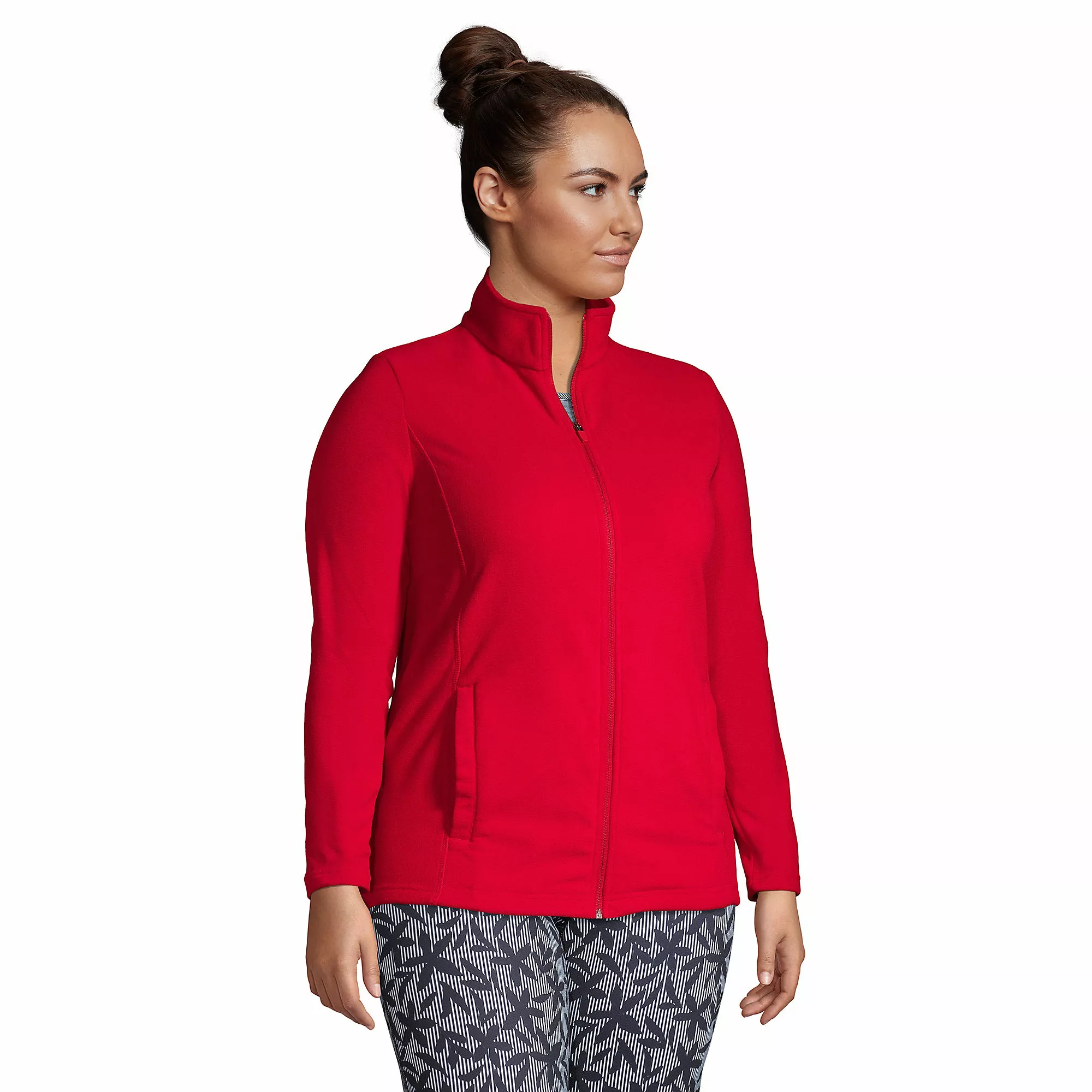 Lands' End Women's Plus Size Fleece Full Zip Jacket - Image 3