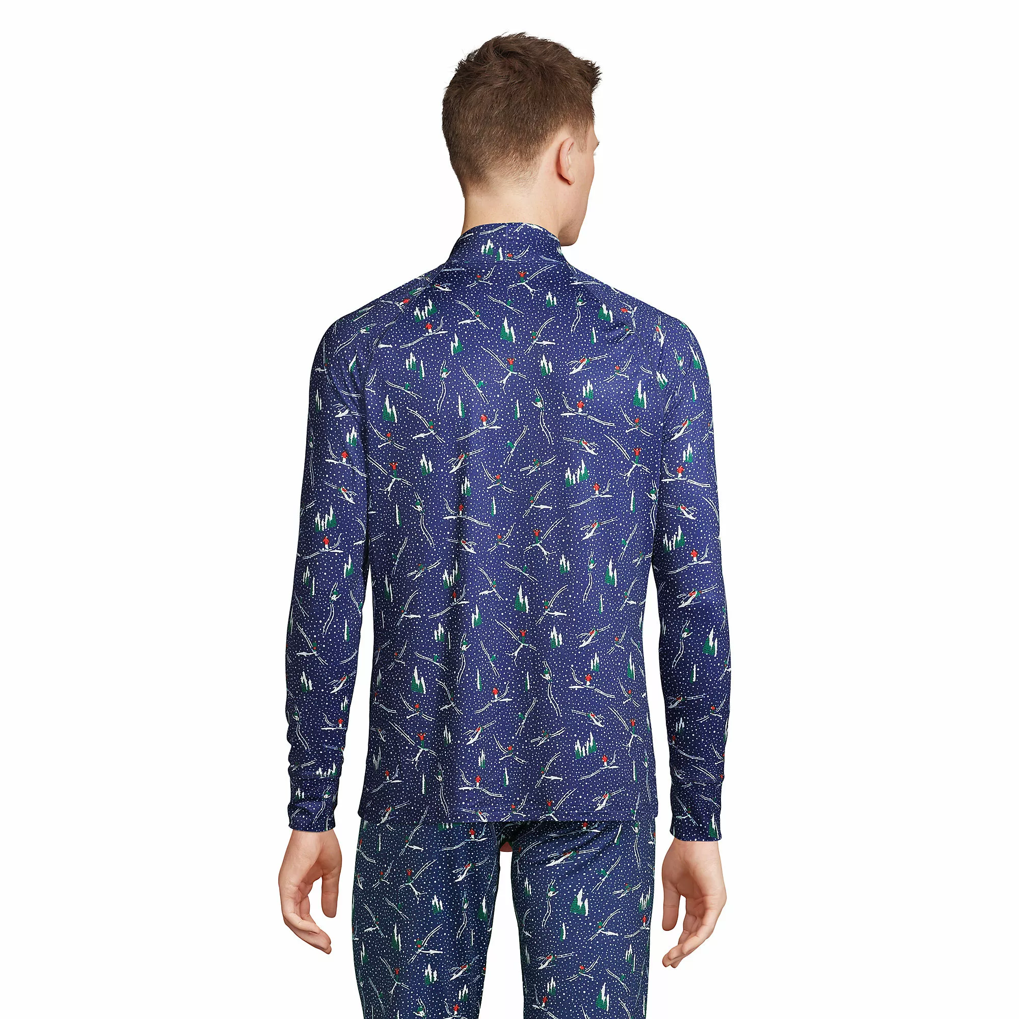 Lands' End Men's Stretch Thermaskin Long Underwear Mock Neck Base Layer - Image 2