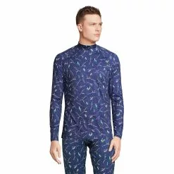 Lands' End Men's Stretch Thermaskin Long Underwear Mock Neck Base Layer