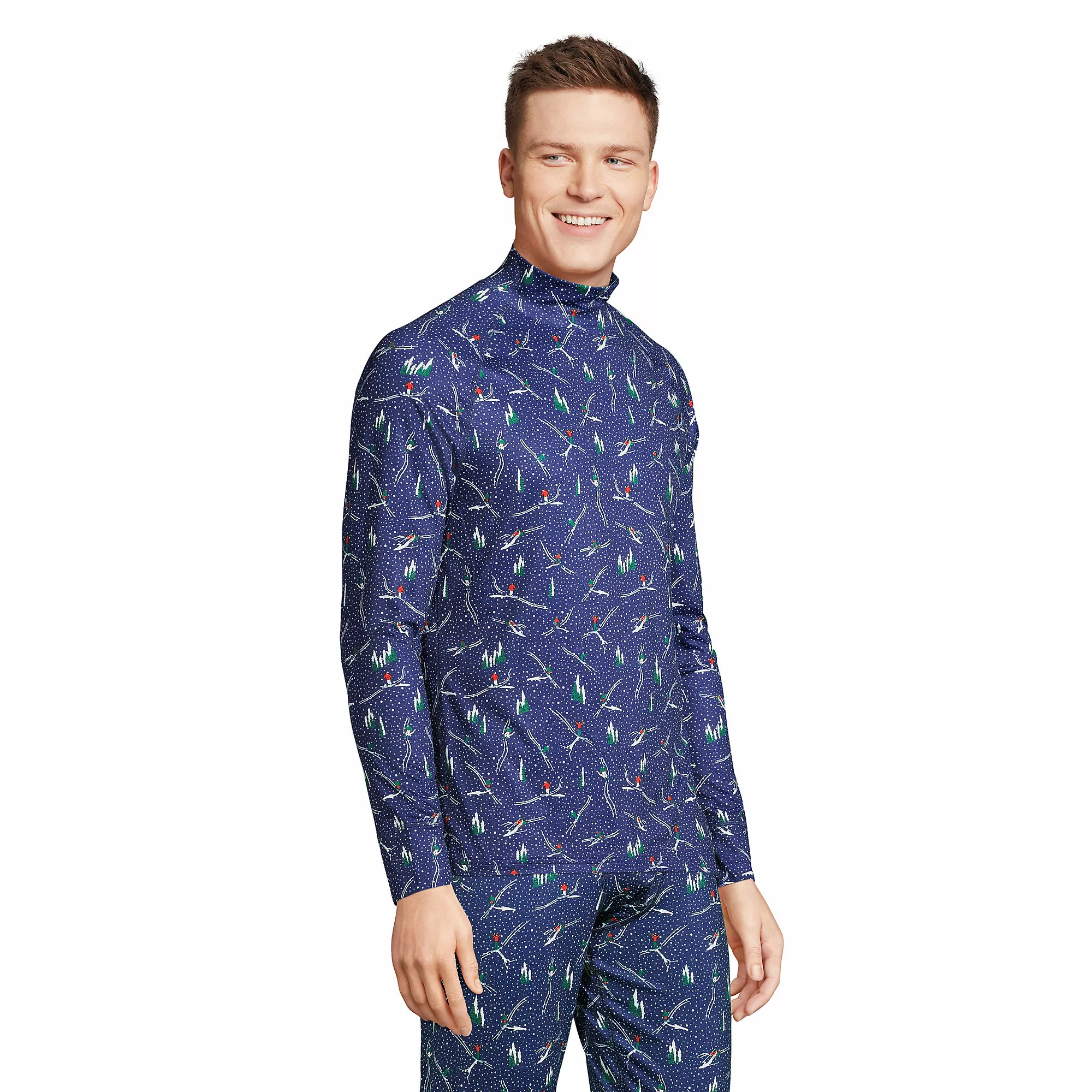 Lands' End Men's Stretch Thermaskin Long Underwear Mock Neck Base Layer - Image 3