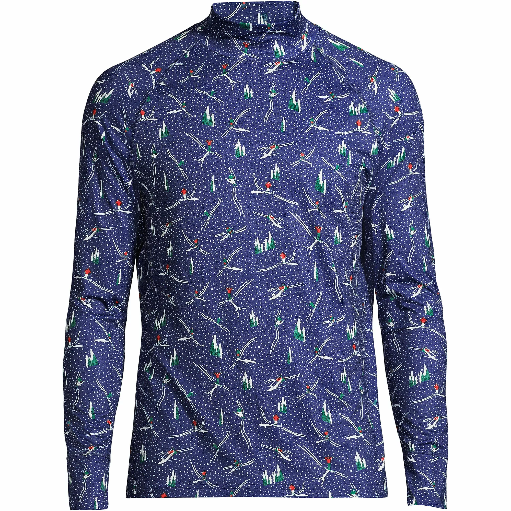 Lands' End Men's Stretch Thermaskin Long Underwear Mock Neck Base Layer - Image 5