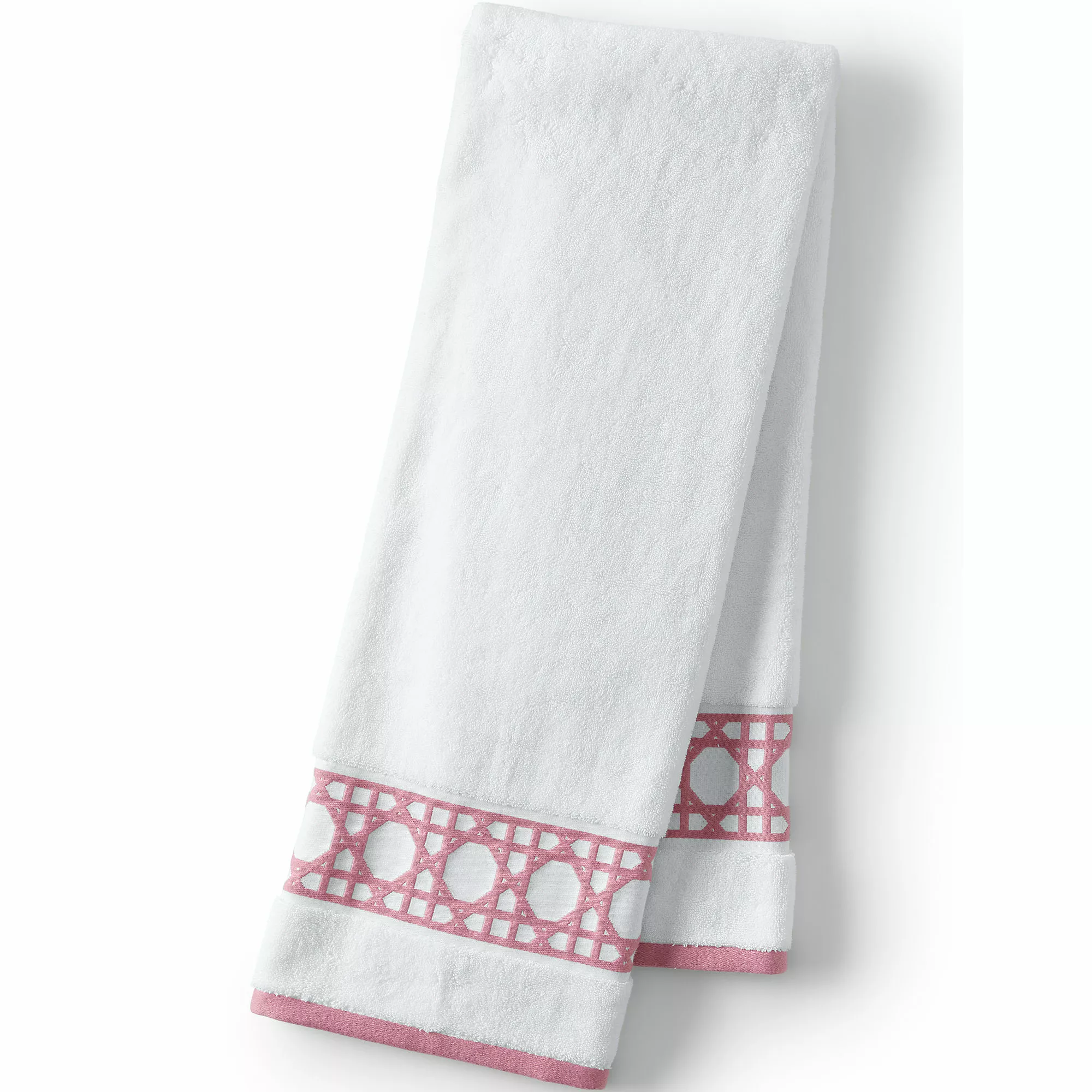 Lands' End Premium Supima Cotton Cane Weave Jacquard Border Bath Towel - Image 2