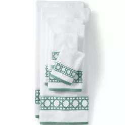 Lands' End Premium Supima Cotton Cane Weave Jacquard Border 6-Piece Bath Towel Set