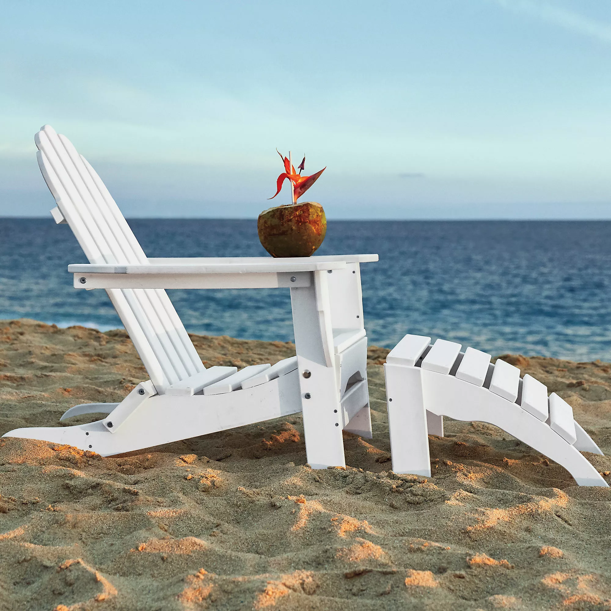 Lands' End All-Weather Recycled Adirondack Patio Ottoman - Image 3