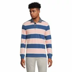 Lands' End Men's Big Long Sleeve Rugby Shirt