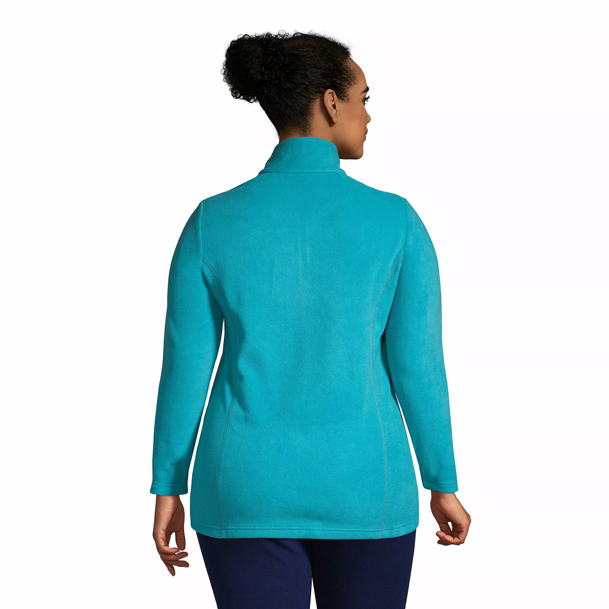 Lands' End Women's Plus Size Fleece Quarter Zip Pullover - Image 2