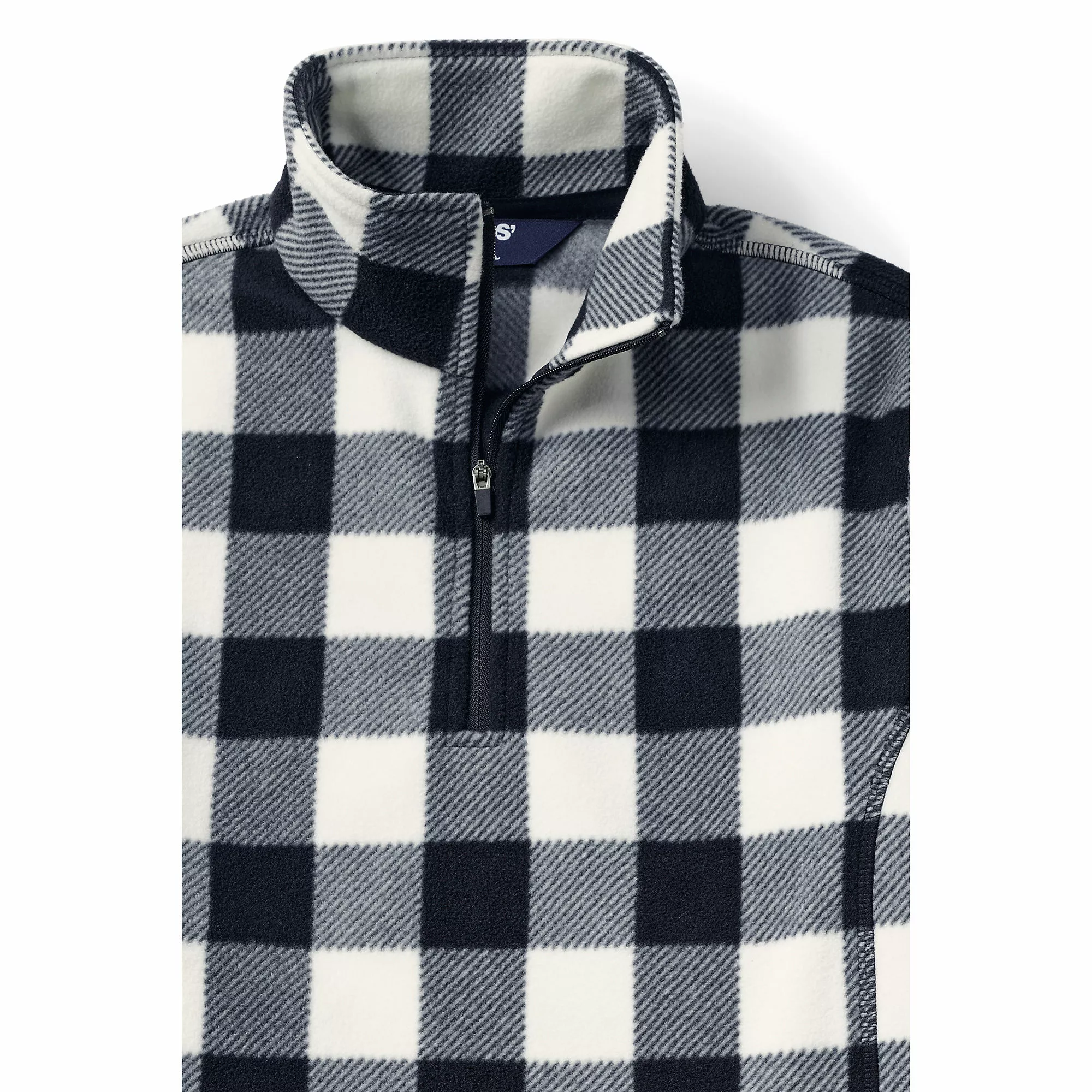 Lands' End Women's Plus Size Fleece Quarter Zip Pullover Print - Image 6