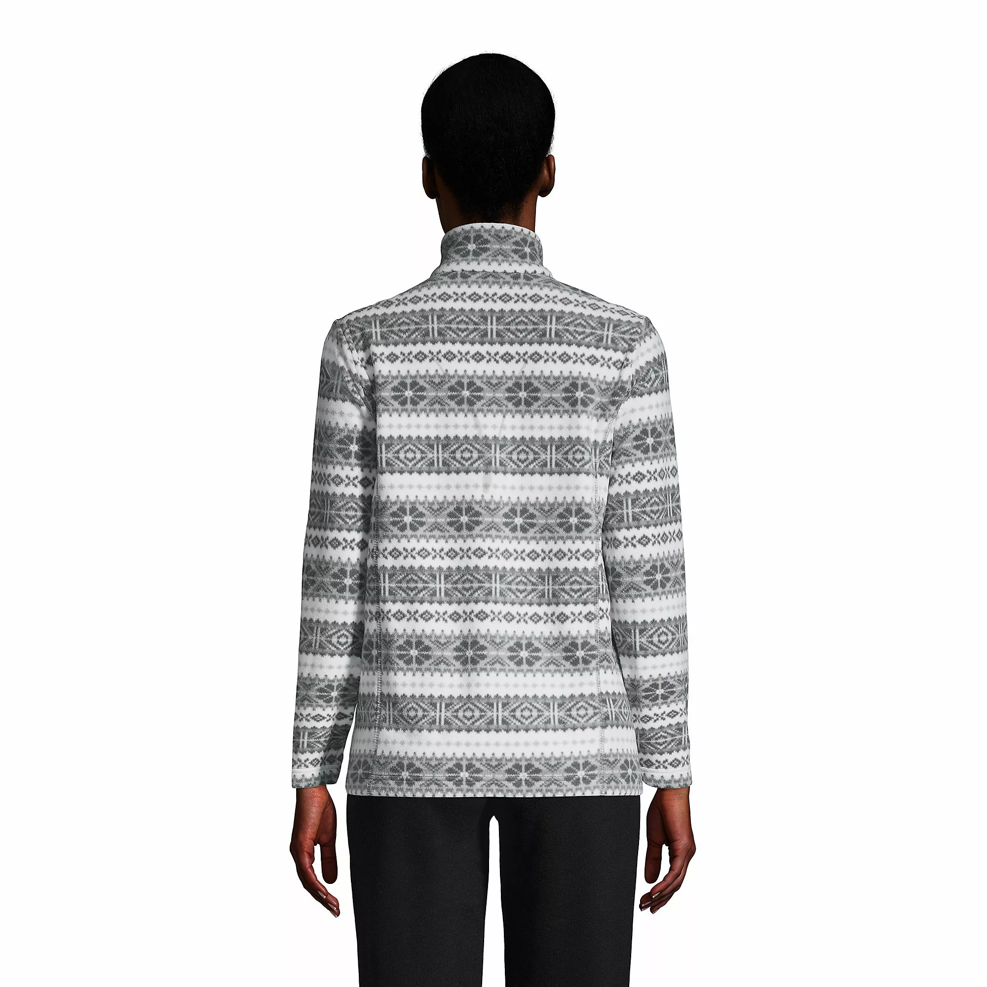 Lands' End Women's Fleece Quarter Zip Pullover Print - Image 2
