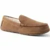 Lands' End Men's Suede Leather Moccasin Slippers