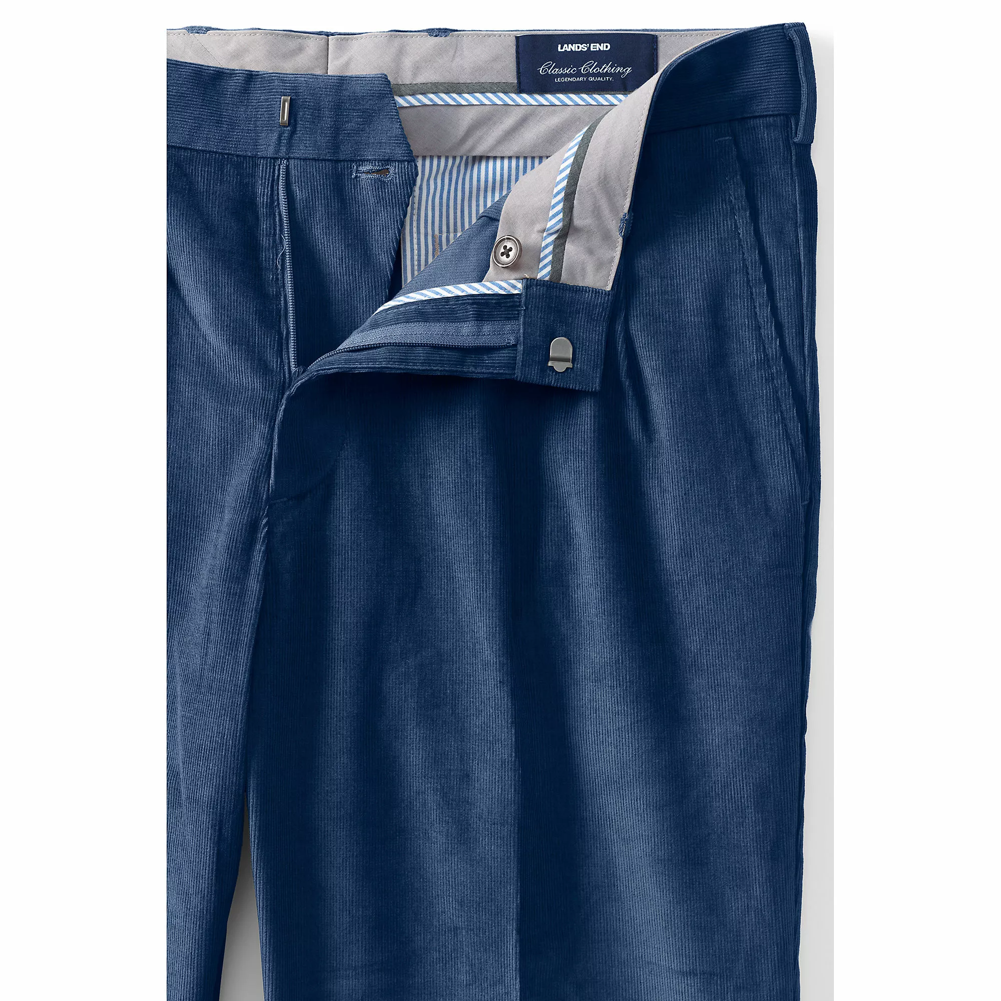 Lands' End Men's Traditional Fit Pleat Front Comfort-First Fine Wale Corduroy Trousers - Image 6