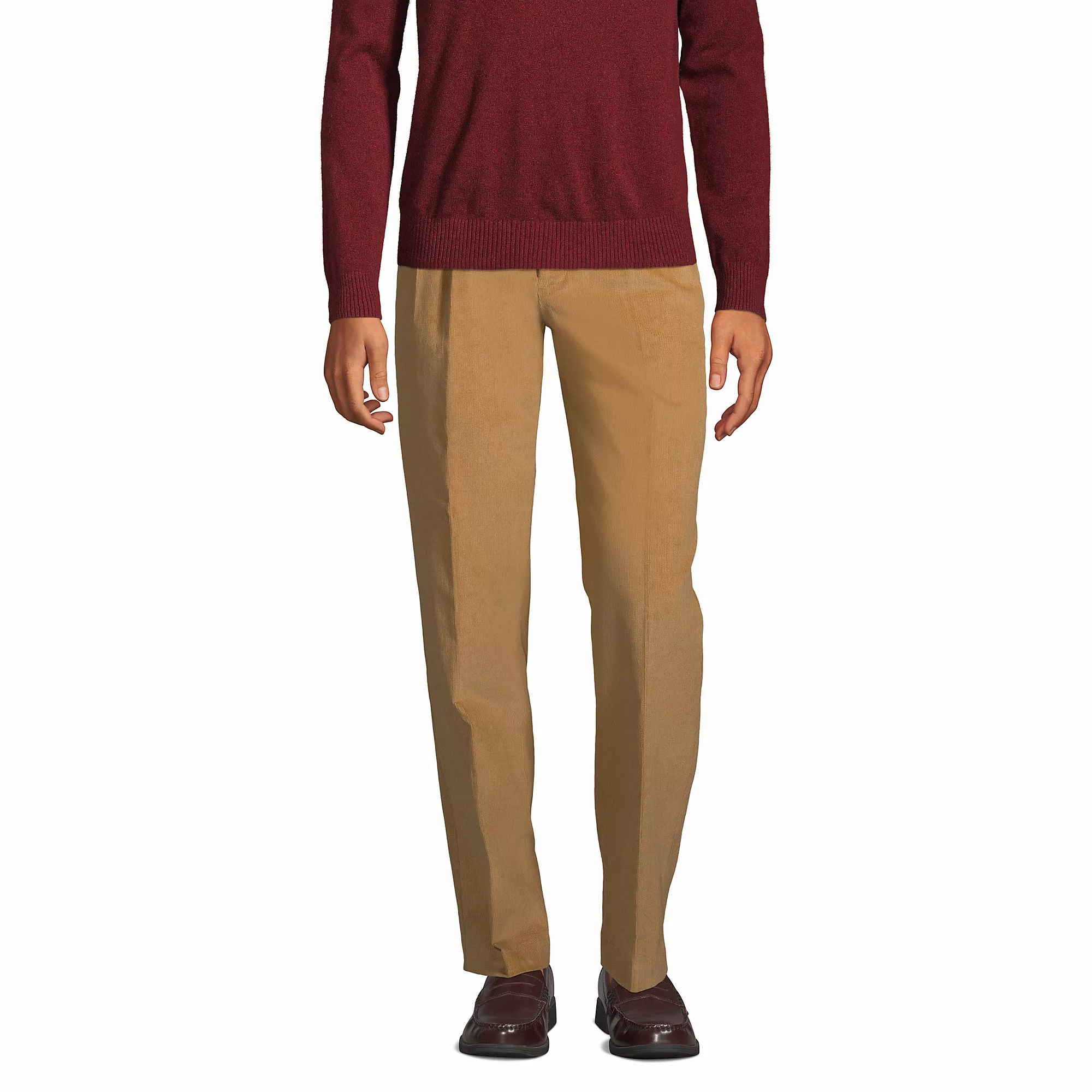 Lands' End Men's Traditional Fit Pleat Front Comfort-First Fine Wale Corduroy Trousers - Image 4