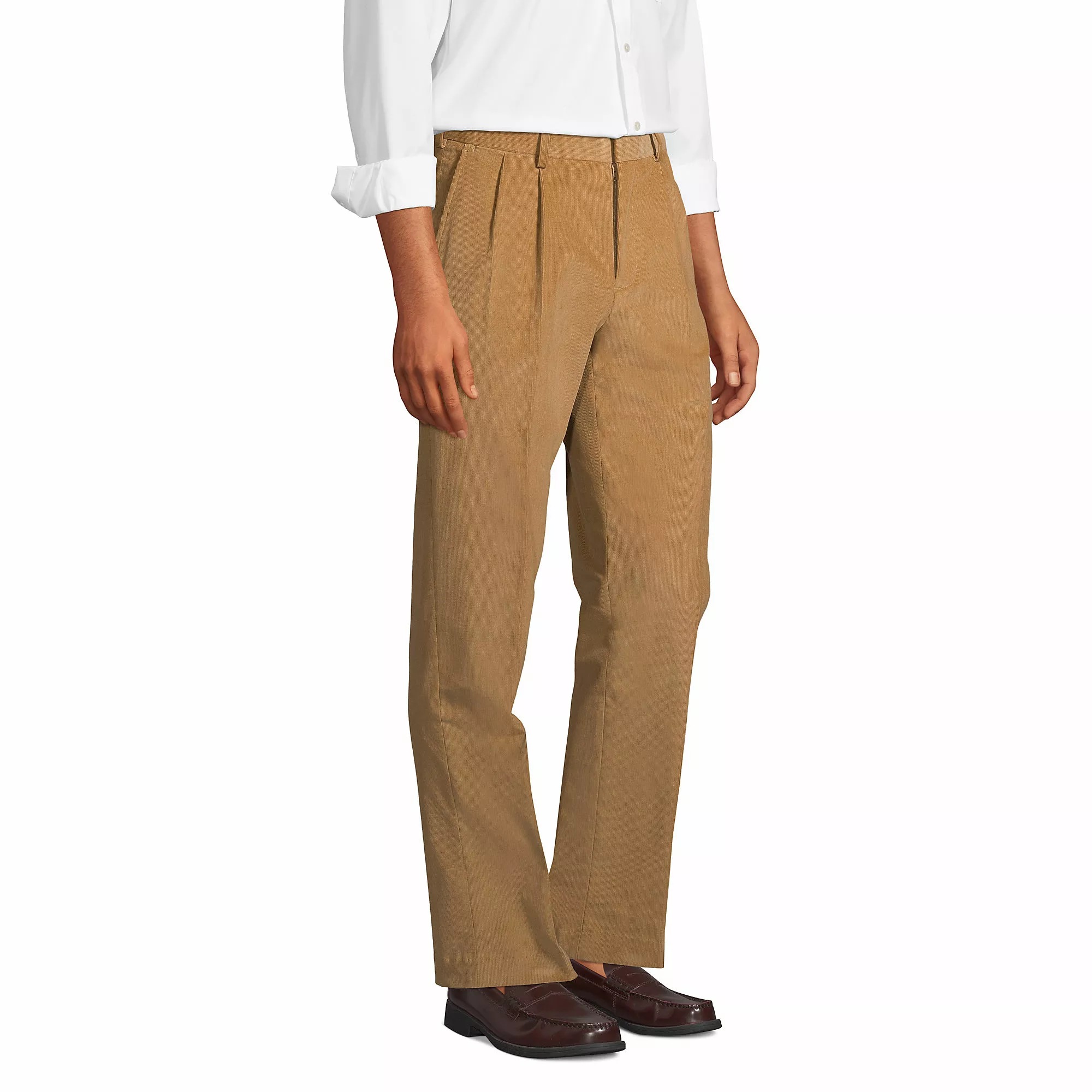 Lands' End Men's Traditional Fit Pleat Front Comfort-First Fine Wale Corduroy Trousers - Image 3
