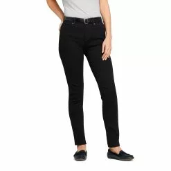 Lands' End Women's Mid Rise Curvy Skinny Twill Jeans - Black
