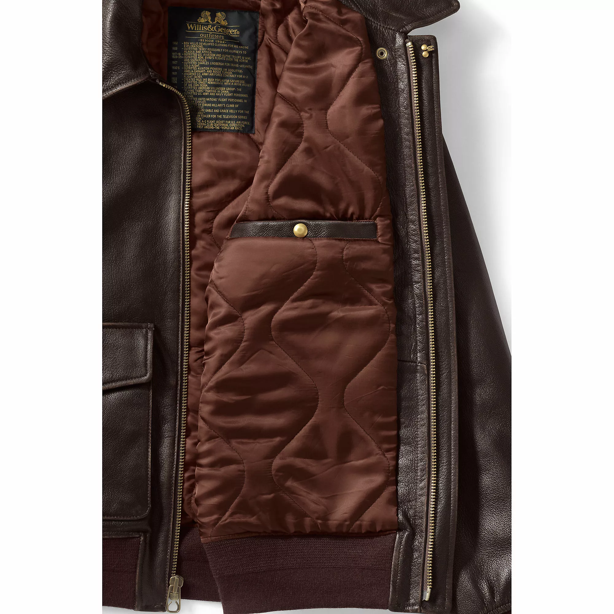 Lands' End Men's Willis And Geiger Leather Bomber Jacket - Image 6