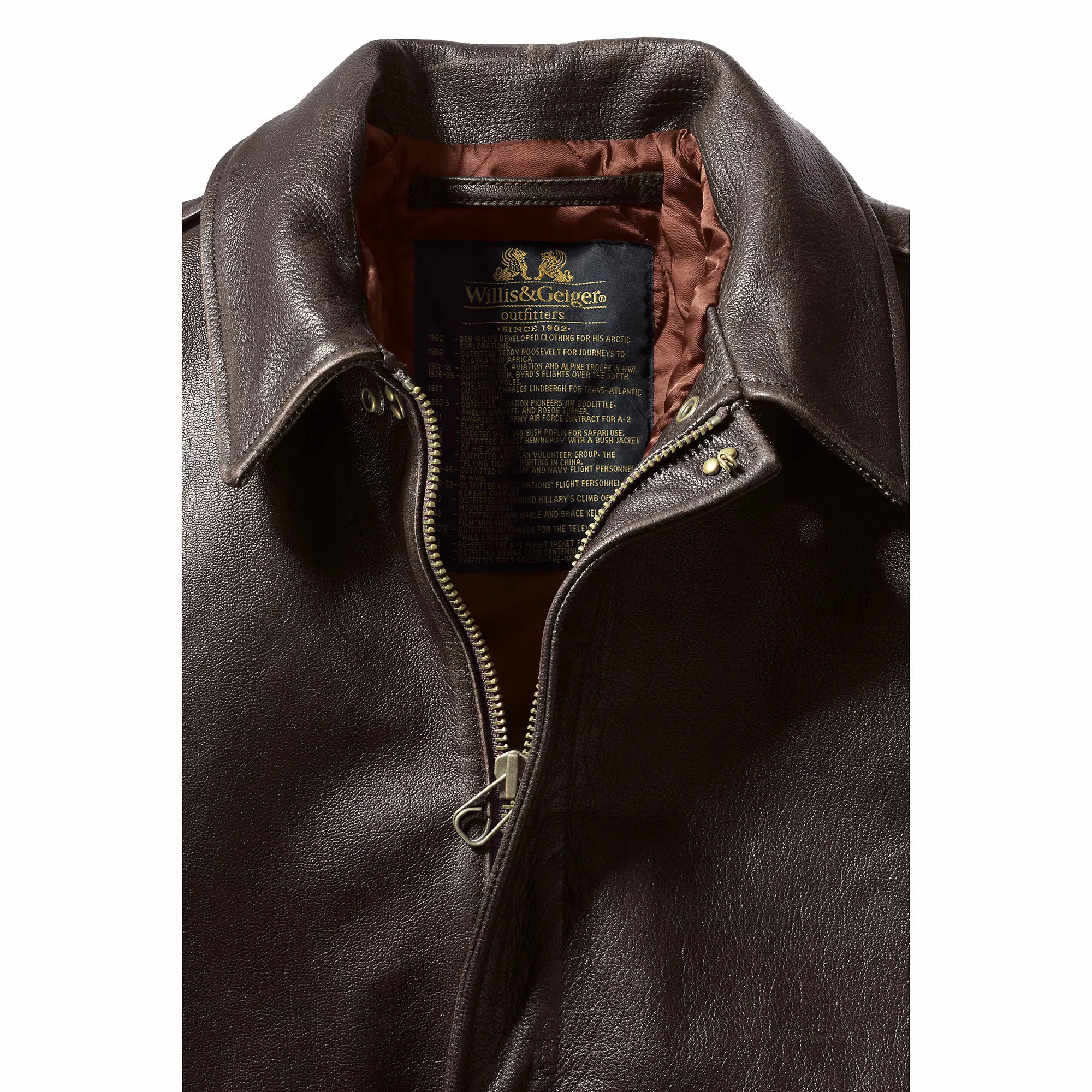 Lands' End Men's Willis And Geiger Leather Bomber Jacket - Image 8