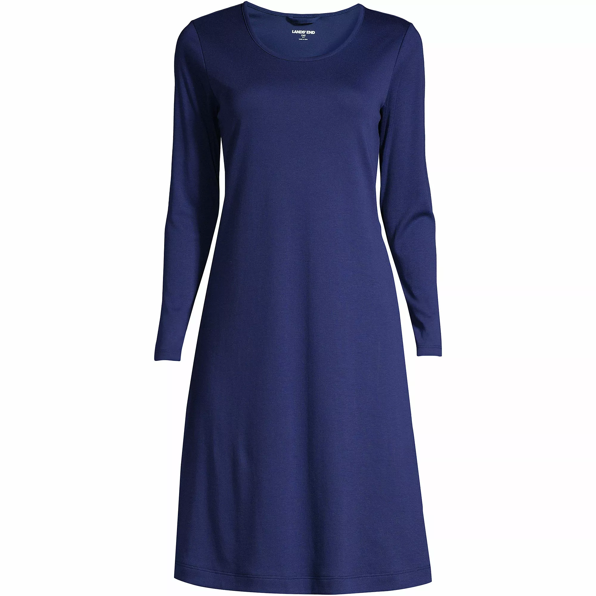 Lands' End Women's Plus Size Supima Cotton Long Sleeve Knee Length Nightgown - Image 4
