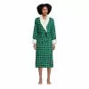 Lands' End Women's Flannel Sherpa Fleece Lined Long Robe