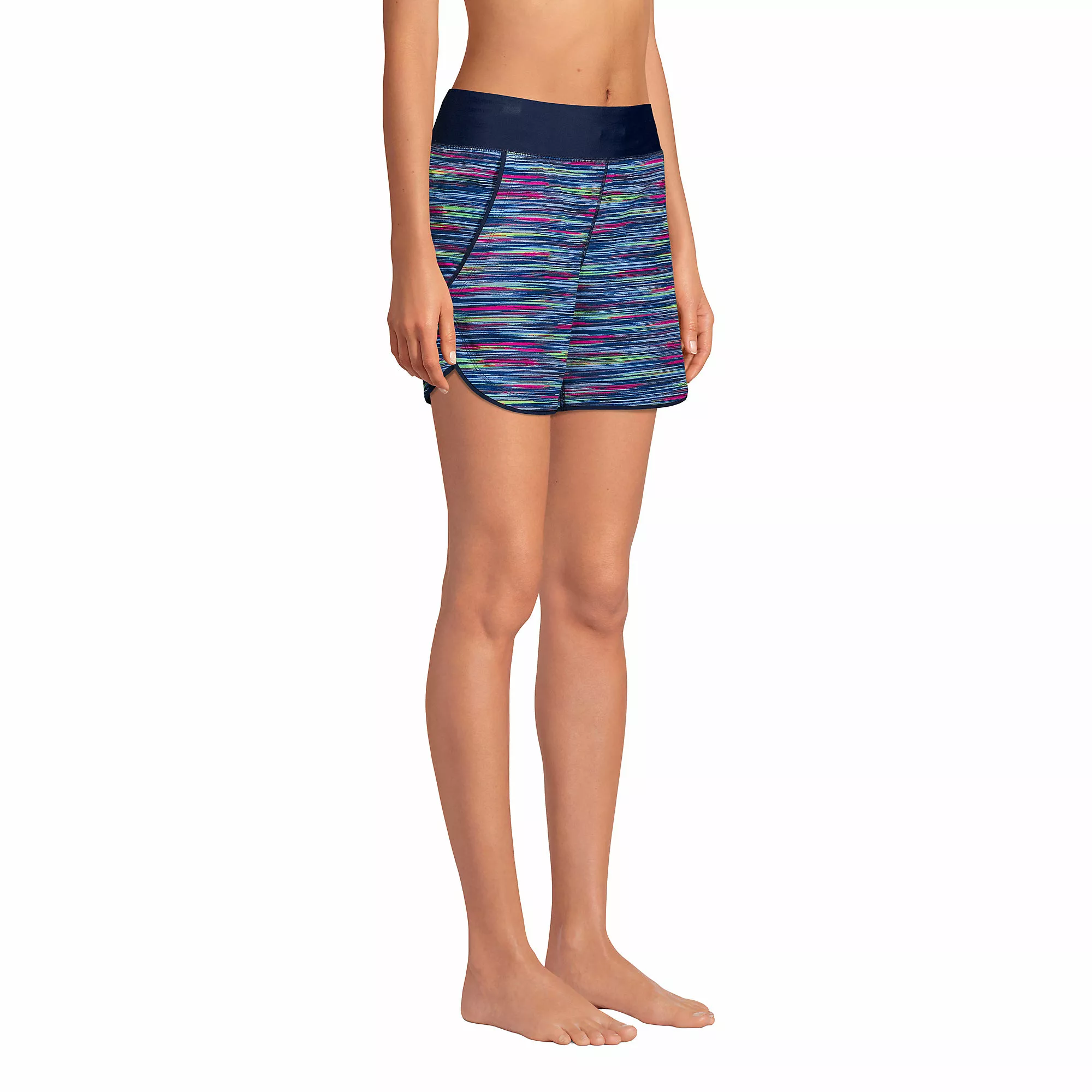 Lands' End Women's 5" Quick Dry Elastic Waist Board Shorts Swim Cover-up Shorts With Panty Print - Image 5