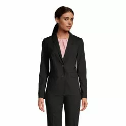 Lands' End Women's Washable Wool Two Button Traditional Blazer