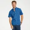 Lands' End Men's Short Sleeve Traditional Fit Comfort-First Shirt With Coolmax