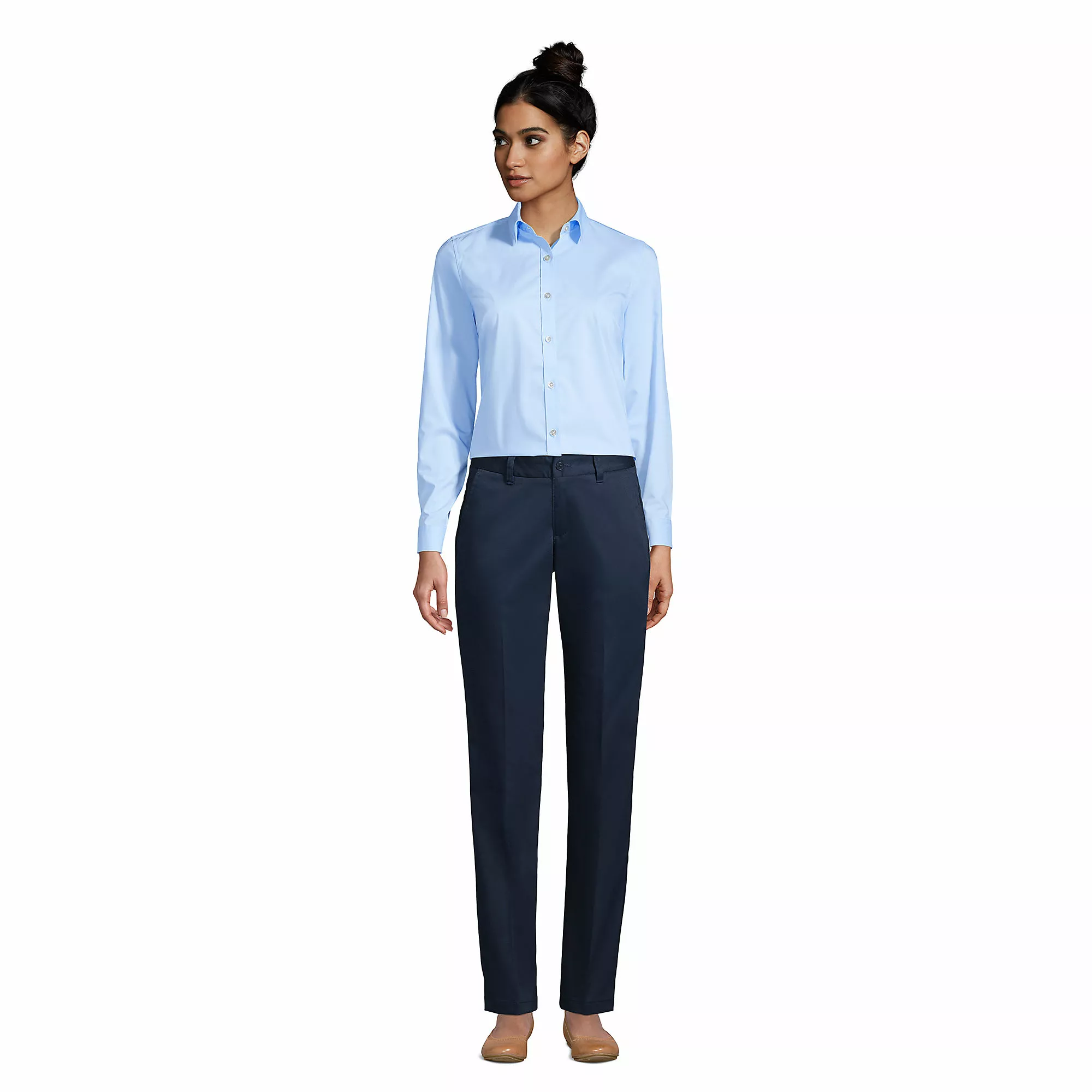 Lands' End Women's No Gape Long Sleeve Stretch Shirt - Image 4