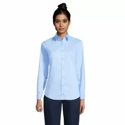 Lands' End Women's No Gape Long Sleeve Stretch Shirt