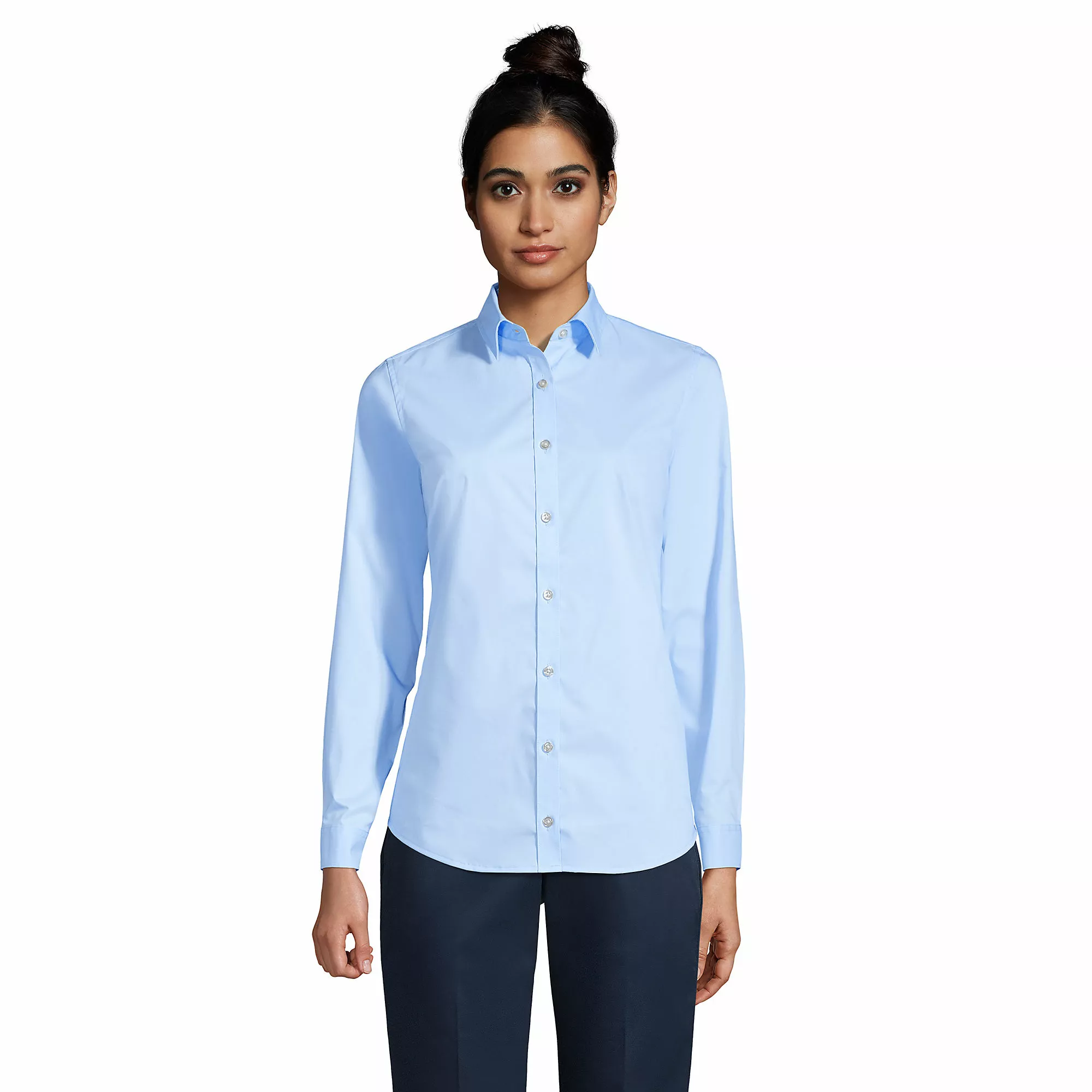 Lands' End Women's No Gape Long Sleeve Stretch Shirt