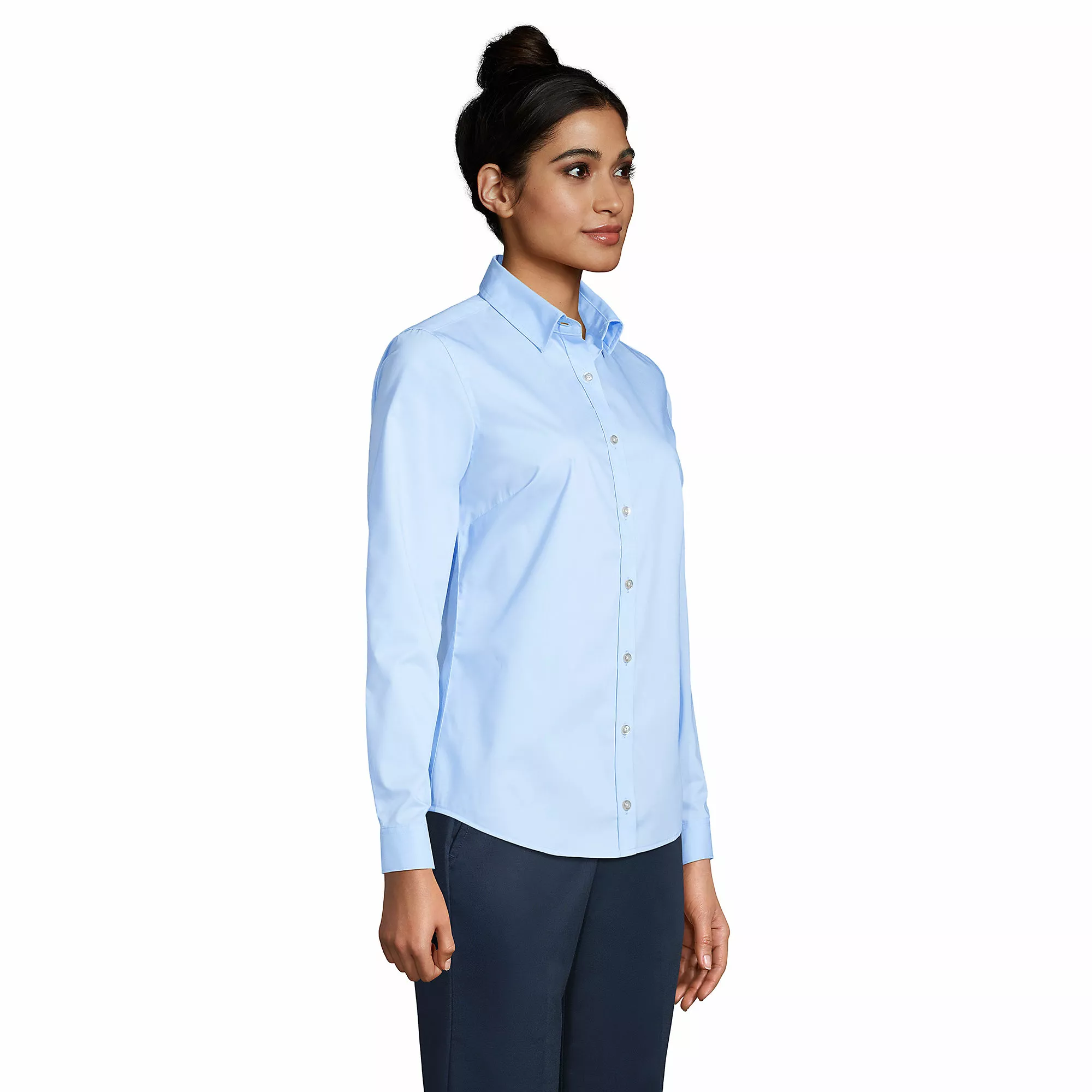 Lands' End Women's No Gape Long Sleeve Stretch Shirt - Image 3
