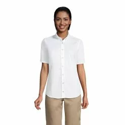 Lands' End Women's No Gape Short Sleeve Stretch Shirt