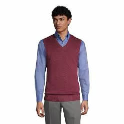 Lands' End Men's Cotton Modal Sweater Vest