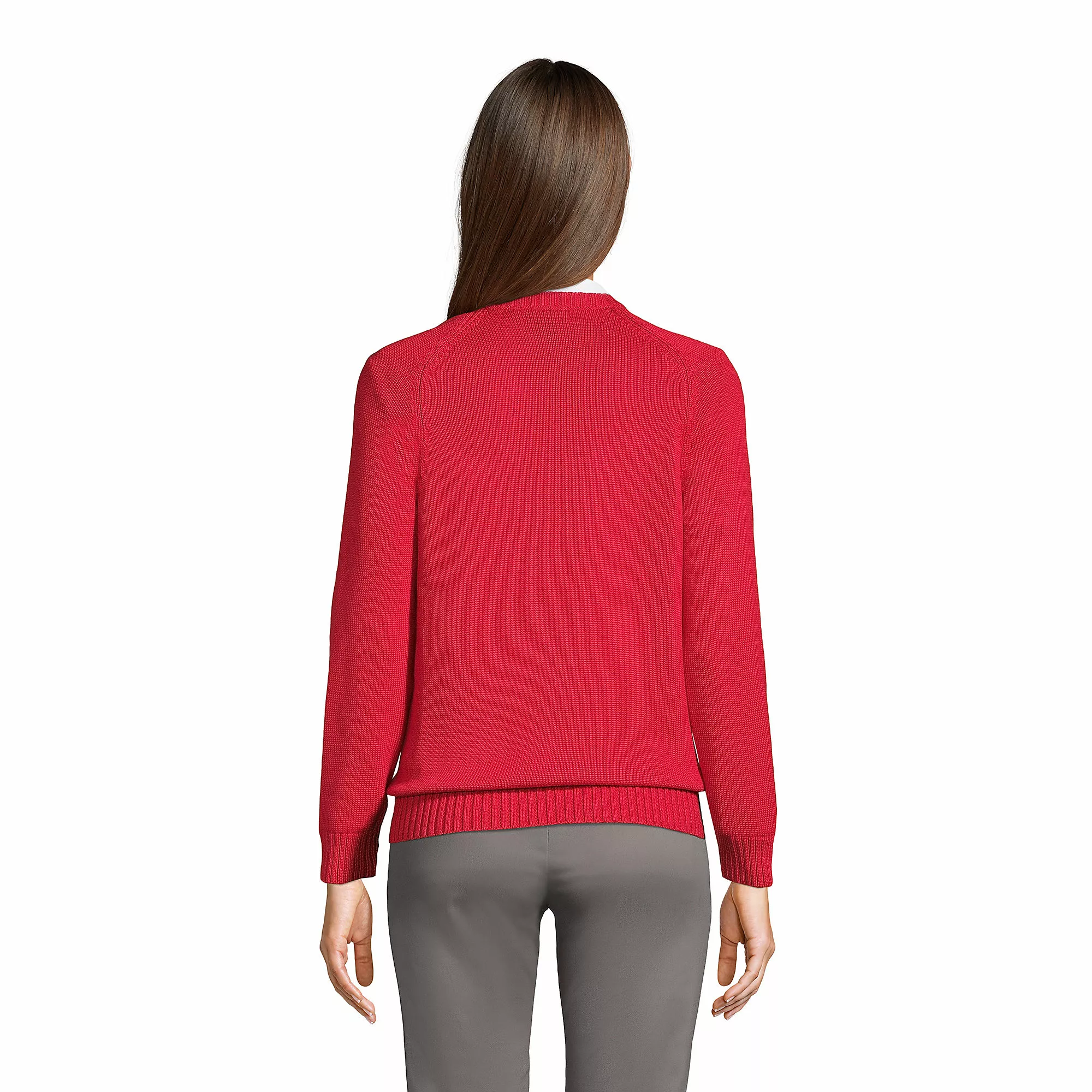 Lands' End Women's Cotton Modal V-neck Sweater - Image 2