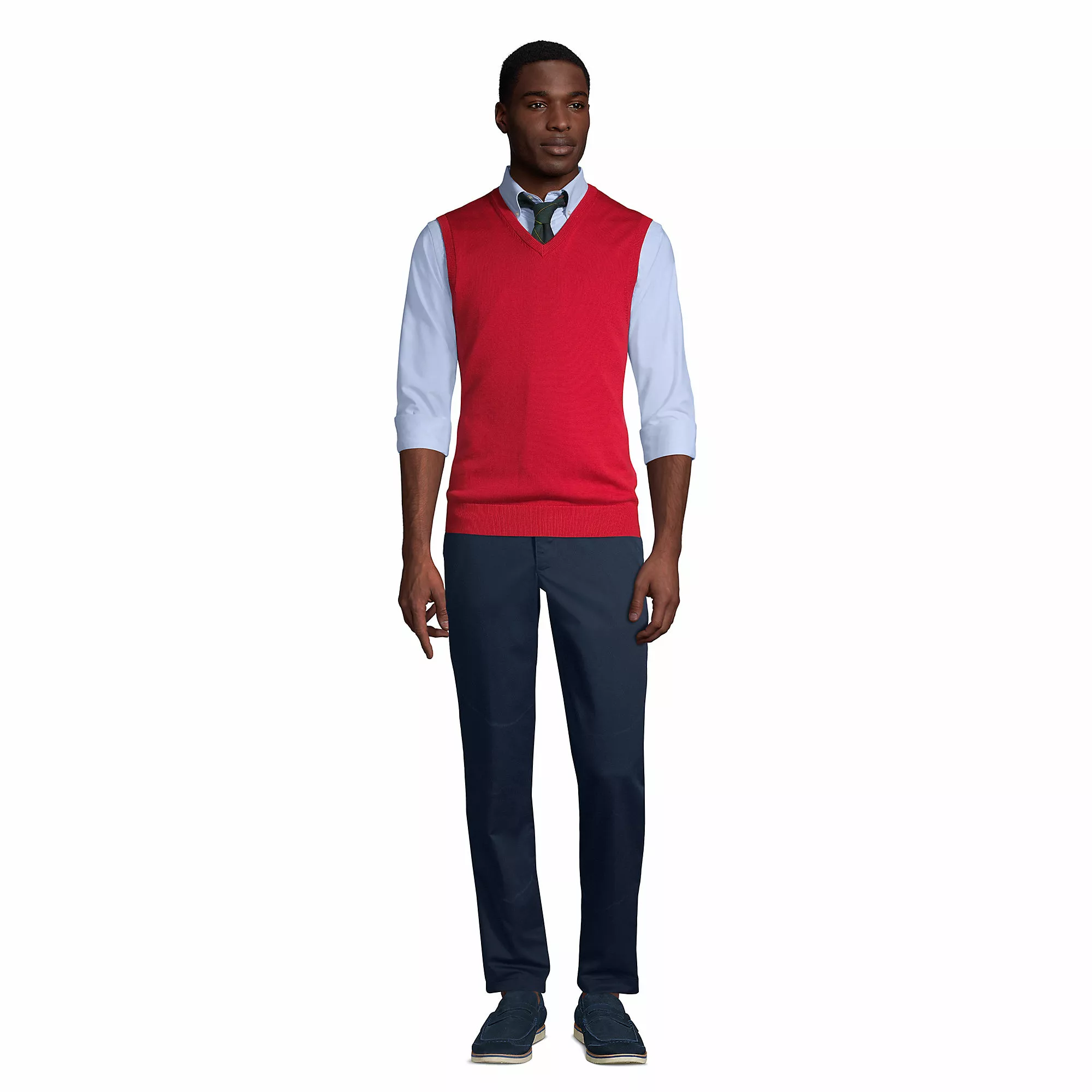 Lands' End Men's Cotton Modal Fine Gauge Sweater Vest - Image 4