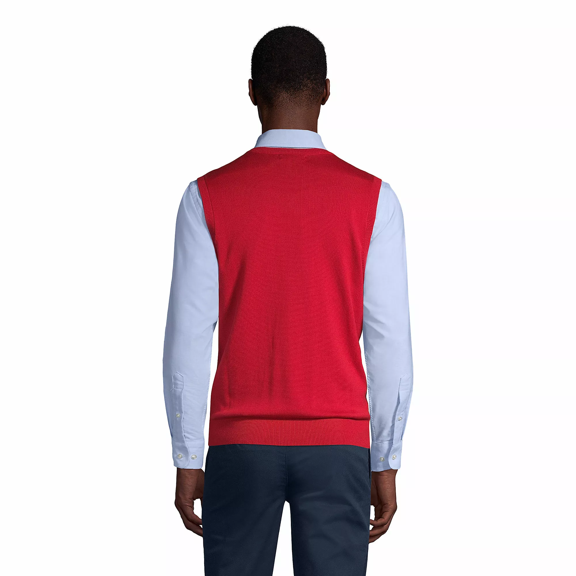 Lands' End Men's Cotton Modal Fine Gauge Sweater Vest - Image 2